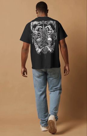 Tshirt XXL Herren schwarz crazy punk punx style weiss