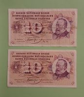 2x Schweizer Banknote 10.- Fr. (5. Serie)