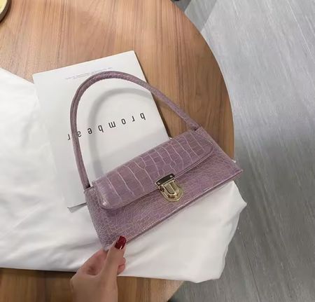 Sac à main femme violet motif crocodile état neuf
