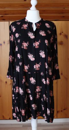 Kleid Langarm BONA PARTE schwarz - orange Gr. XL
