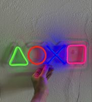 Playstation Symbole Neonlicht