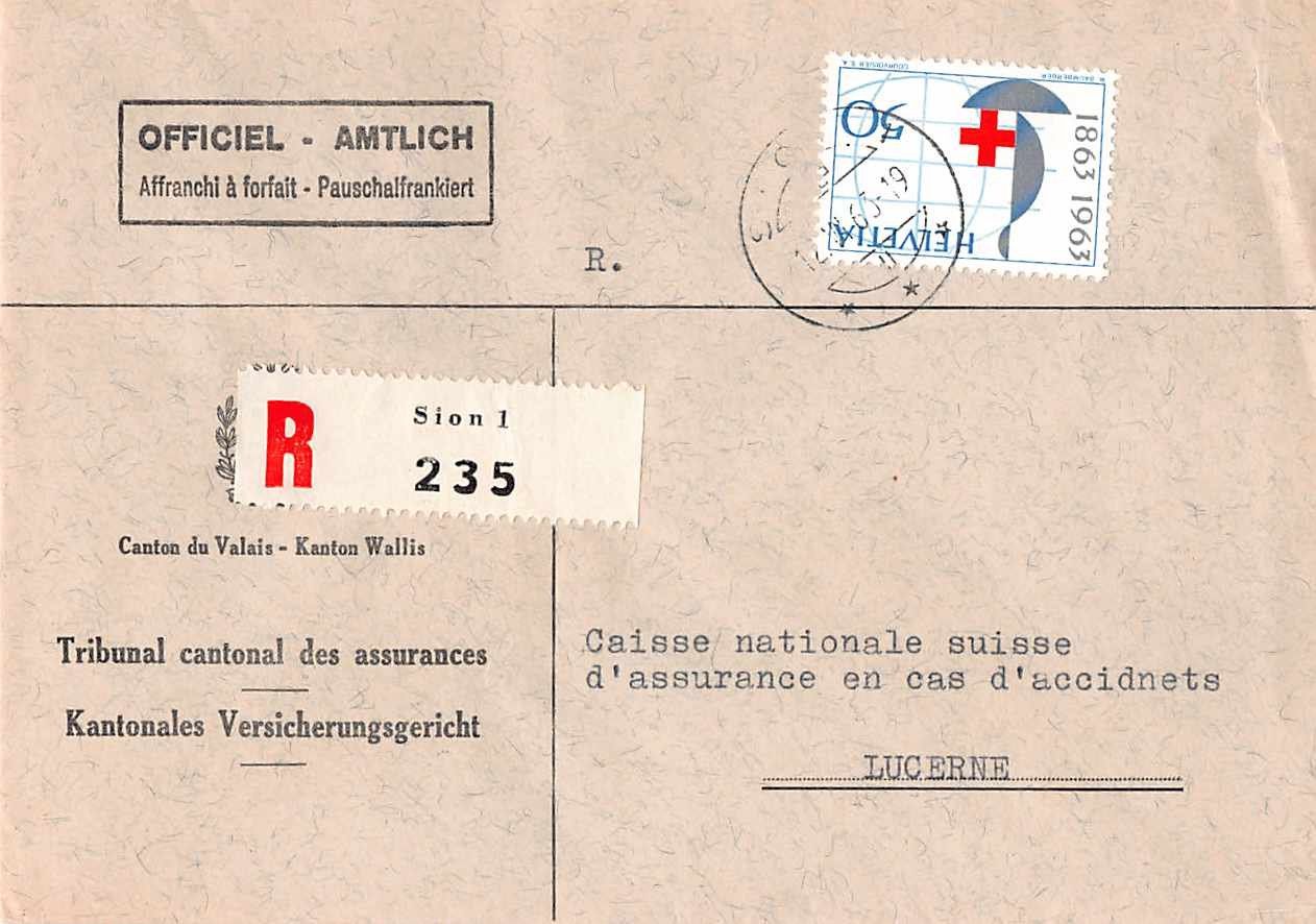 Tutti i francobolli: AMTLICH-EINSCHREIBEN Brief von SION ! – Usato da Winterthur venduto da SchatzchischtliWinti