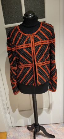 Pailletten Jacke schwarz/orange Party Glitzerjack MARC CAIN
