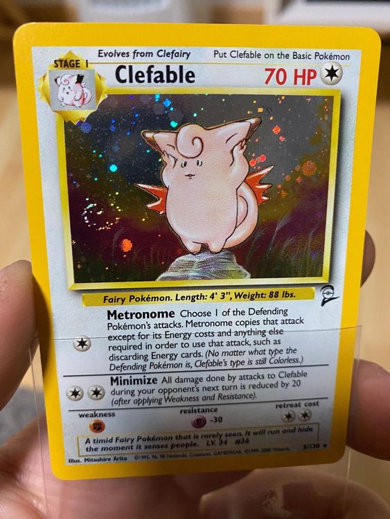 Clefable Holo Base Set 2 mit 2 Swirl 1Fr | Kaufen auf Ricardo