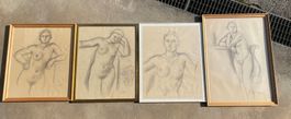 A. Blanchet 4 dessins de nu / 4 Akte