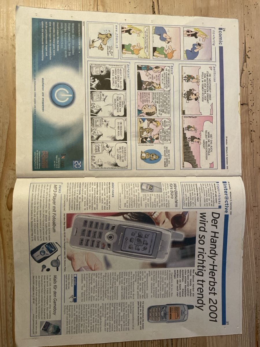 Zeitschriften & Magazine: 20 Minuten 12.09.2001 – Neu (gemäss Beschreibung) aus Bern von hitch277 1