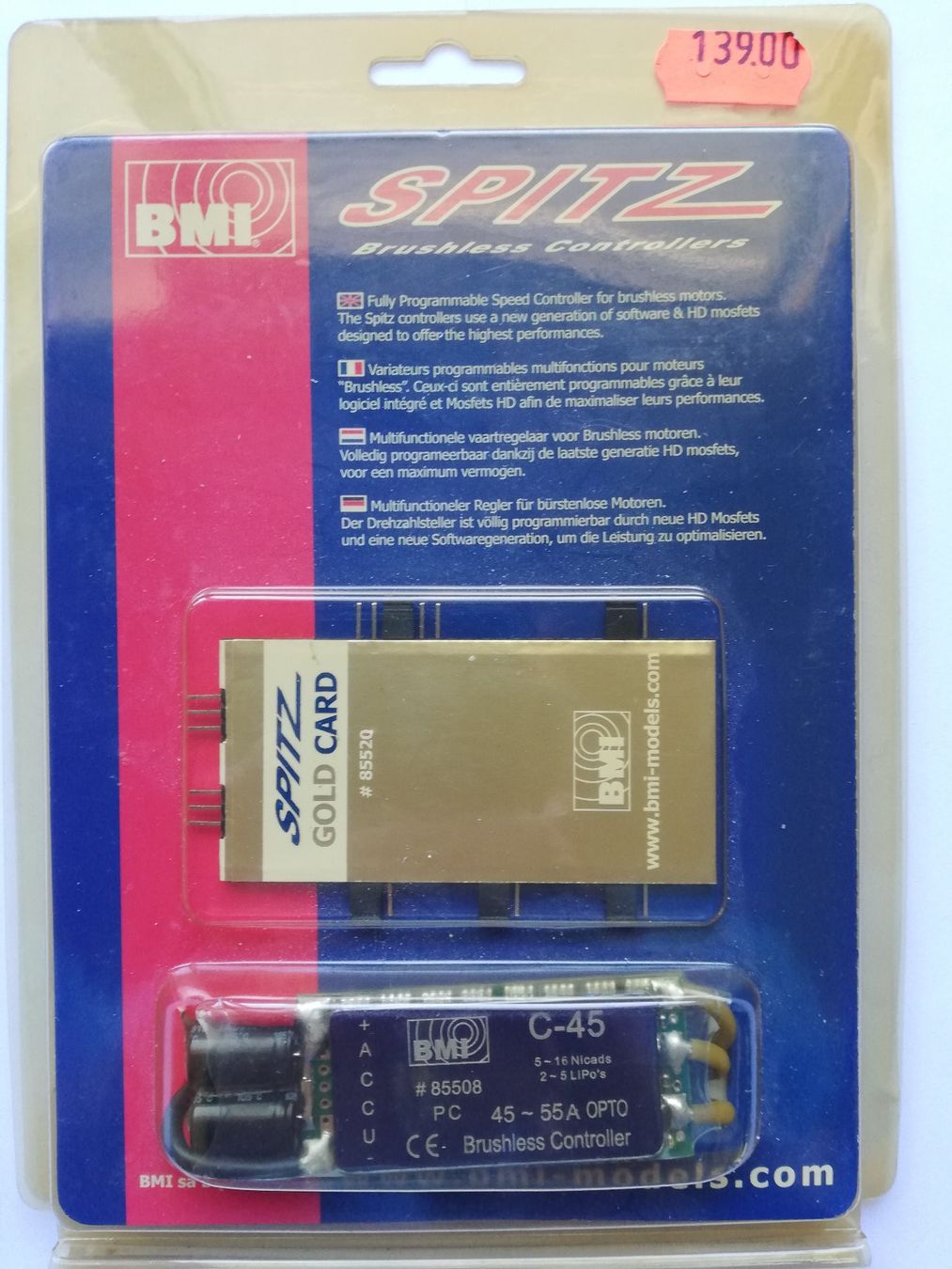 Modellismo RC: BMI Spitz Brushless-Regler C-45 OPTO inkl. Programmierkarte – Nuovo e nell'imballaggio originale da Flüh venduto da AMS-Modellbau