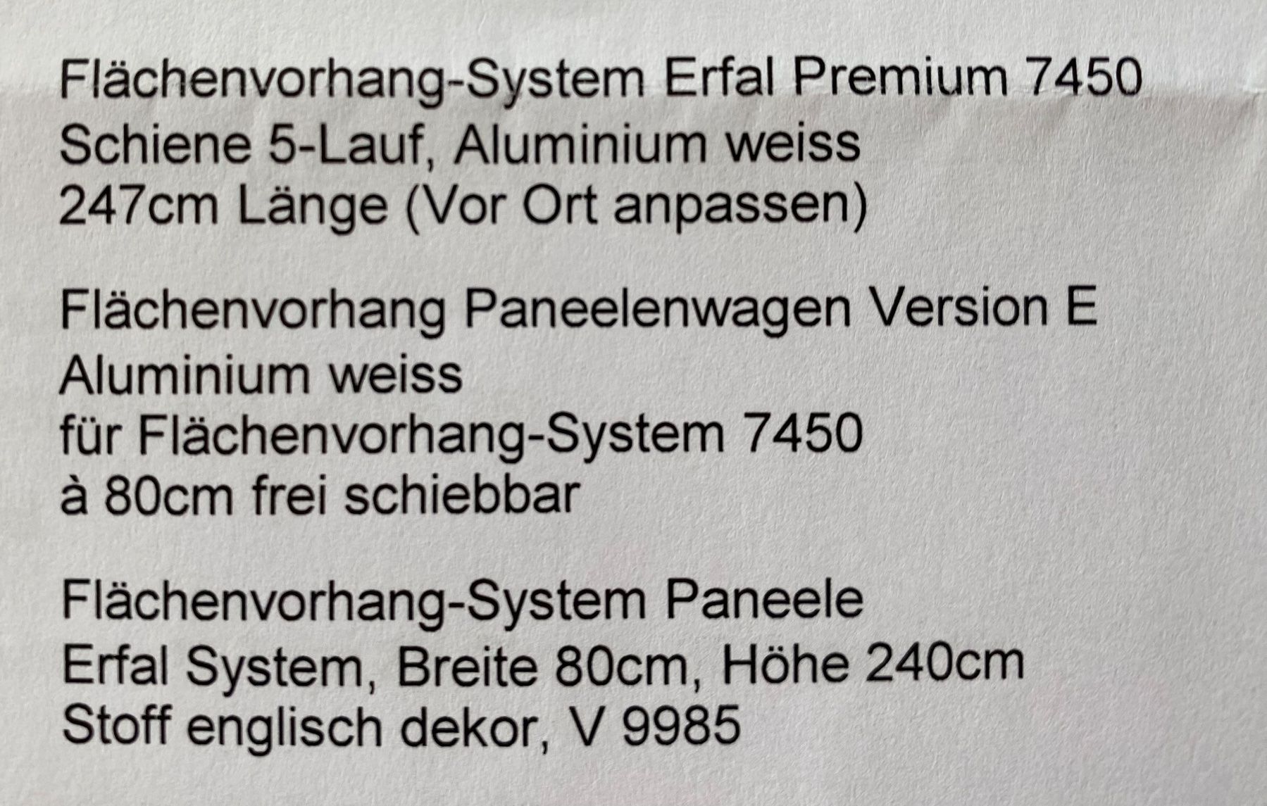 Tende: Flächenvorhang-System Erfal Premium 7450 – Nuovo (secondo la descrizione) da Pfäffikon ZH venduto da aveo14 5