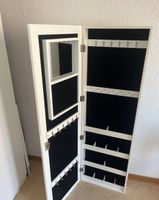 Schmuckschrank Spiegel, Wandmontage weiss
