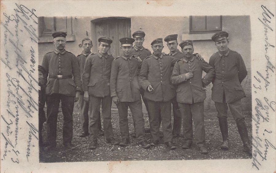 Cartoline postali: WK I: Soldatengruppe, Feldpost 1918 – Usato da Frauenfeld venduto da POML