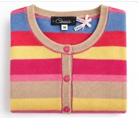 Strickjacke Cassis bunt gestreift Grösse 38 neuwertig