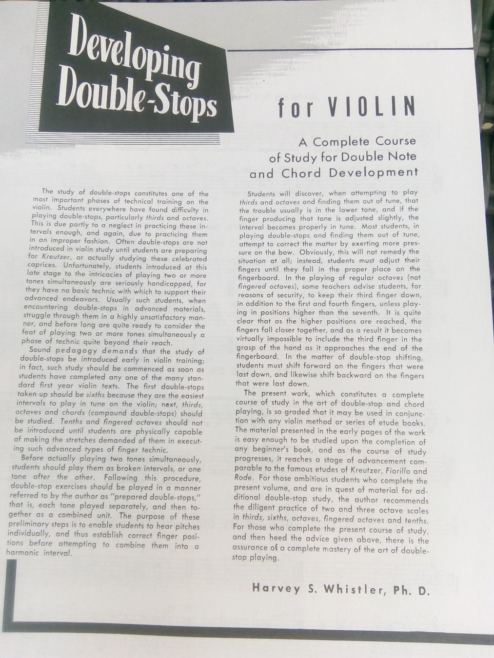 Libri: Developing Double-Stops  (for Violin) by Harvey S. Whistler – Usato da St. Gallen venduto da elkapone 3