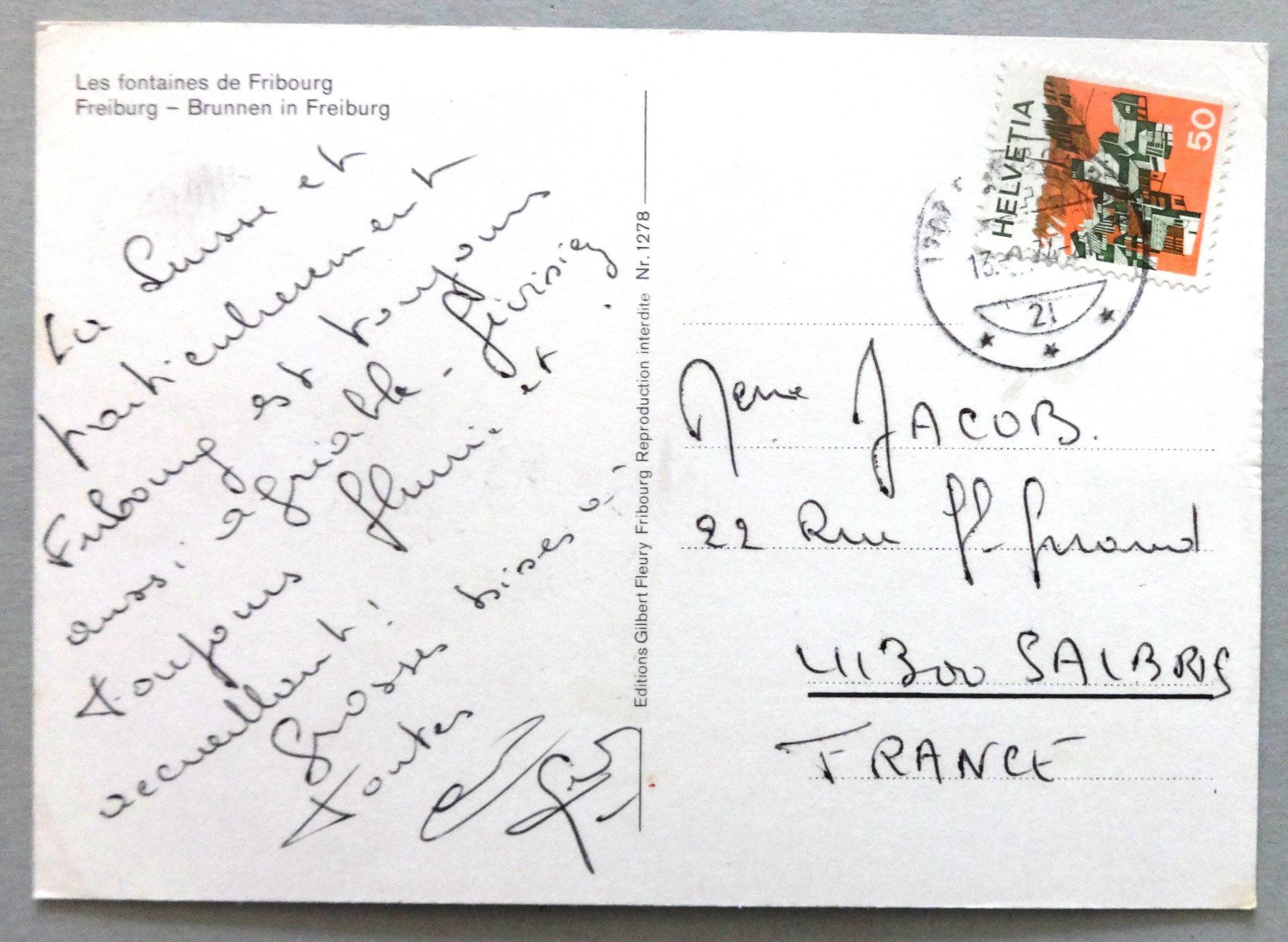 Cartes postales: Les fontaines de Fribourg – Défectueux à Fétigny par Billy2miny 1