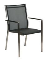 Stapelstuhl/Chaise empilable silber/schwarz, Netz