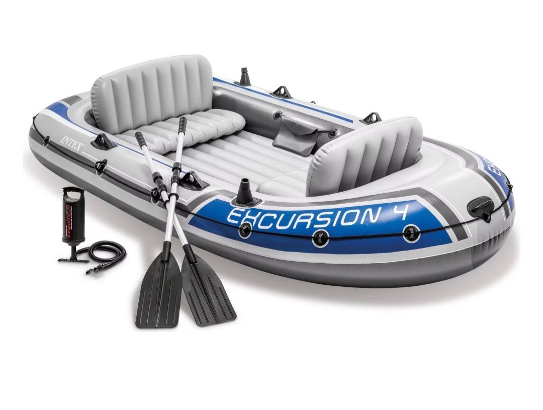 Barche: Intex Schlauchboot Excursion 4 mit Paddel und Pumpe neu – Nuovo (secondo la descrizione) da Malters venduto da kekro90