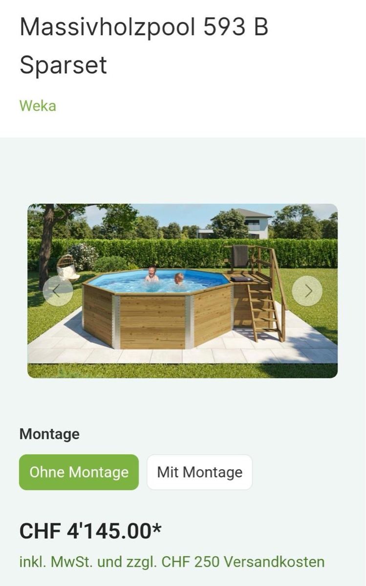 Weka Piscine: WEKA Pool 593 B, gebraucht – Usato da Erlinsbach venduto da Enidan 2