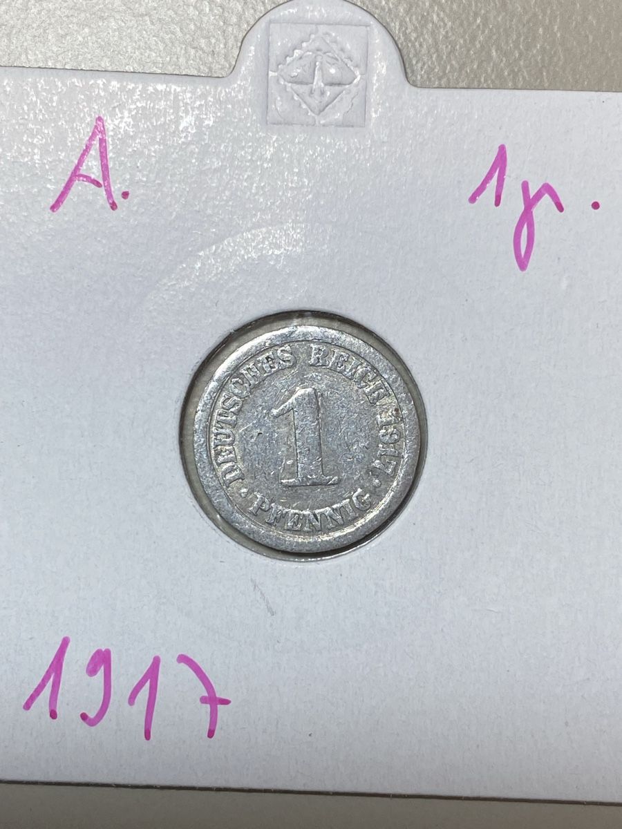 Tutti le monete: Allemagne - 1 Pfennig - 1917 – Usato da Payerne venduto da Mike1682