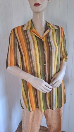 MODEA 80s Vintage Sommerbluse M Streifenbluse SADRA 38 40 