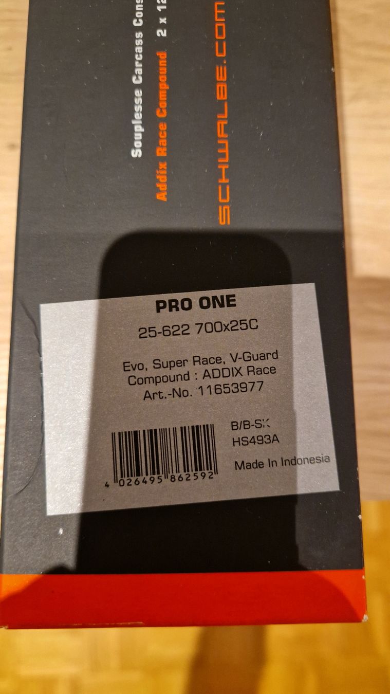 Ersatzteile: Schwalbe Pro One - 25-622 - 700x25c – Neu und originalverpackt aus Zürich von ThomasGo 1