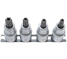 Bit-Einsatz-Set Torx mit Bohrung, T40-T55, (1/2"), 4-tlg.