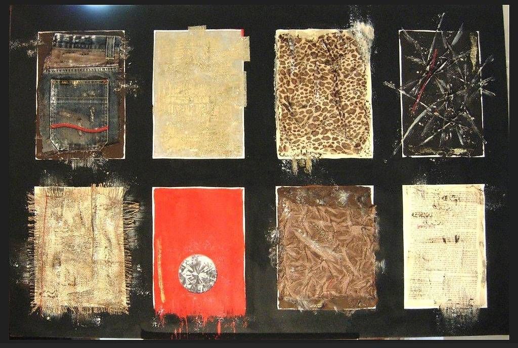 Dipinti: Acrylbild "RASTER" Einzelstück rot / schwarz etc. – Nuovo (secondo la descrizione) da Zollikerberg venduto da Doris11362 1