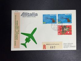Alitalia Erstflugbrief Zürich-Catania 1974