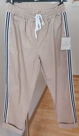Hose Jogpants EG 36-40 Länge 85cm Viskose Jogginghose Beige