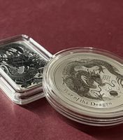 2 x 1 Oz Silberbarren Dragon 2021 & Lunar Y. of Dragon 2012