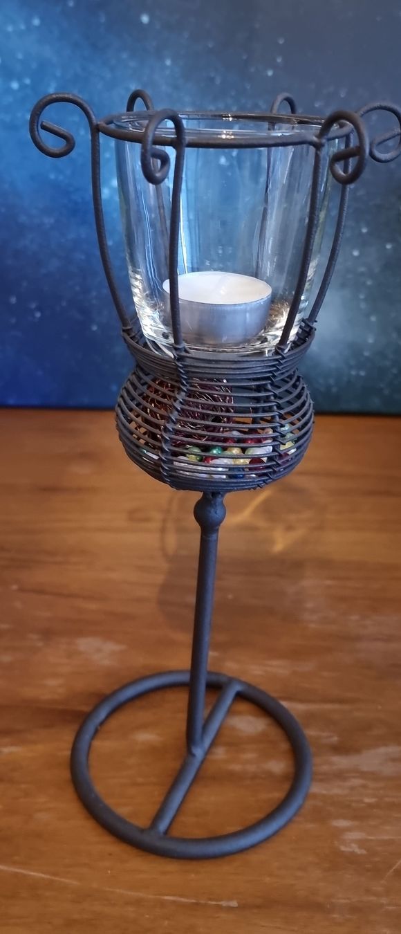 Portacandele: Kerzenständer aus Metall/Glas – Usato da Rombach venduto da SYW