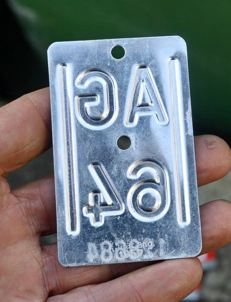Insegne: Velonummer AG von 1964 - Aargau - AG 64 – Usato da Pfaffhausen venduto da mono_rec 4