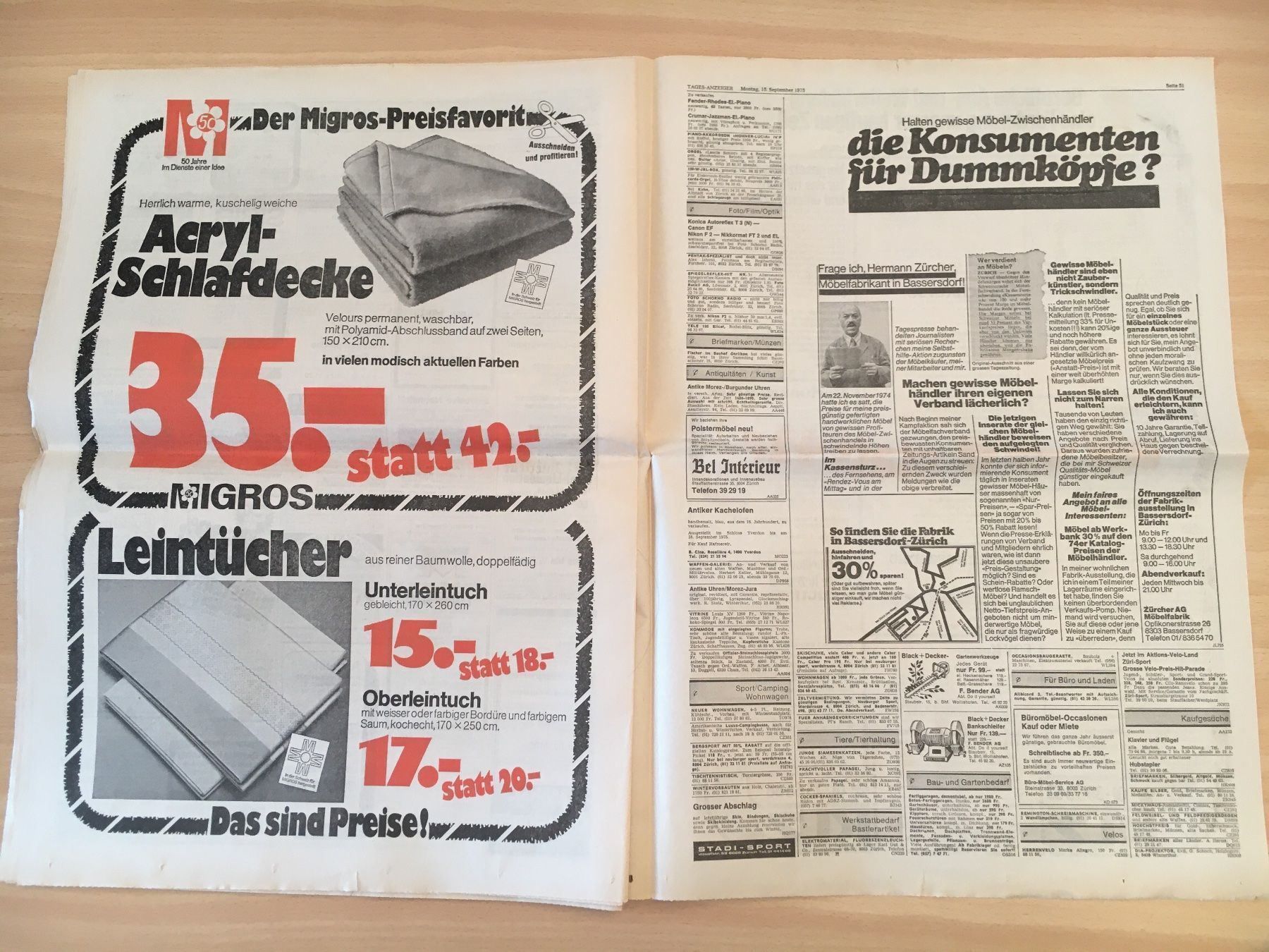 Zeitschriften & Magazine: Tagesanzeiger vom 15. September 1975 – Gebraucht aus Luzern von Jiggy_8898 9