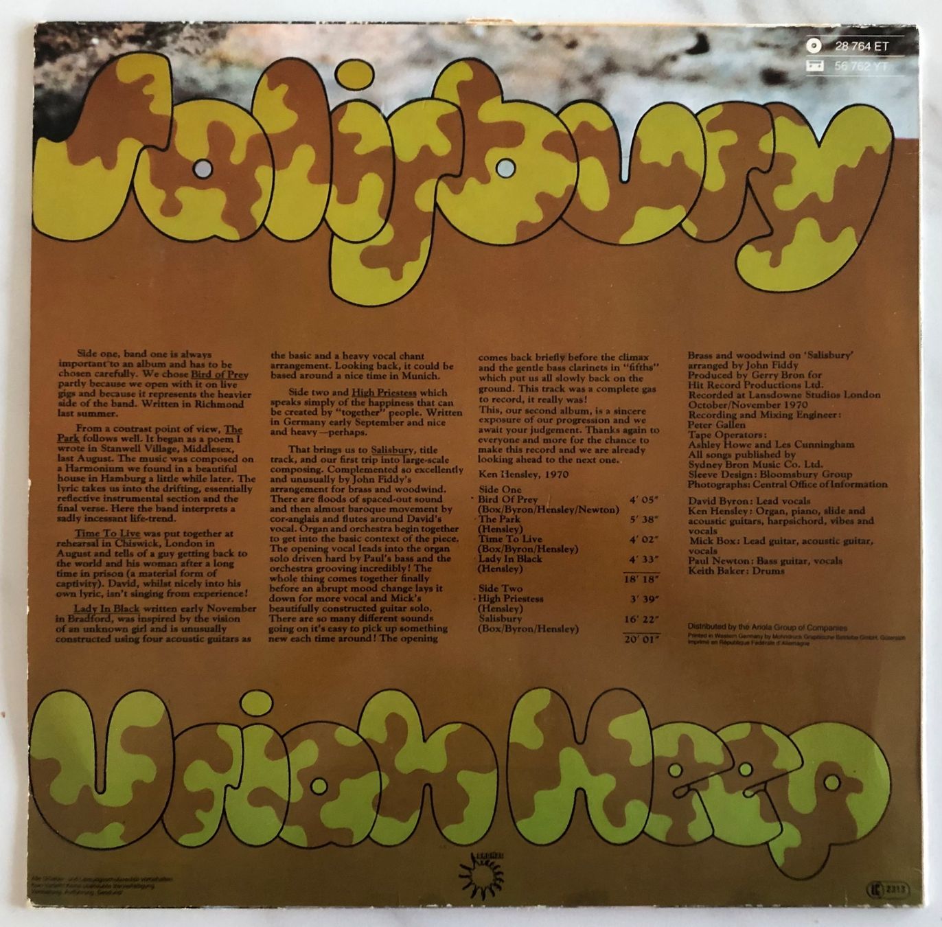 Vinyles: URIAH HEEP - SALISBURY – D'occasion à Poliez-Pittet par Newtown-Records 1