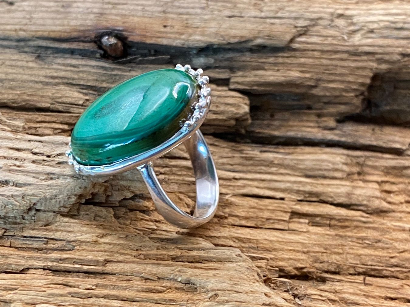 Anelli: Malachit Ring in Sterlingsilber, Gr.56 – Nuovo (secondo la descrizione) da Luzern venduto da S.Kern01 2