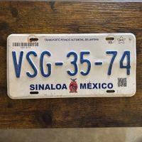 🇲🇽 Mexiko Autoschild, Sinaloa VSG-35-74 - ORIGINAL 
