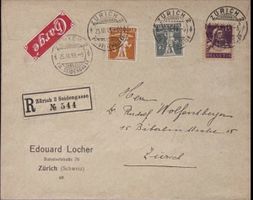 Schweiz Chargé Brief Zürich Seidengasse 1919 R Brief