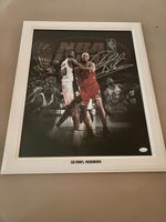 Foto Dennis Rodman autografata + COA JSA - 60 x 48 cm