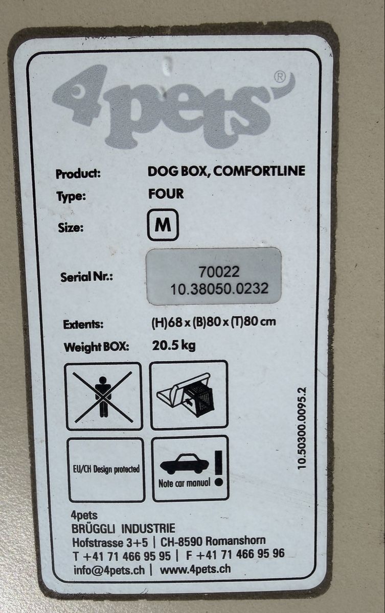 4pets Gabbie, trasporto & Sicurezza: Hundebox von 4Pets, M – Usato da Solothurn venduto da Mc_Clane 7