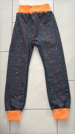 Fleece Thermo Pumphose mit glitzer Sterne Gr. 122/128 Neu