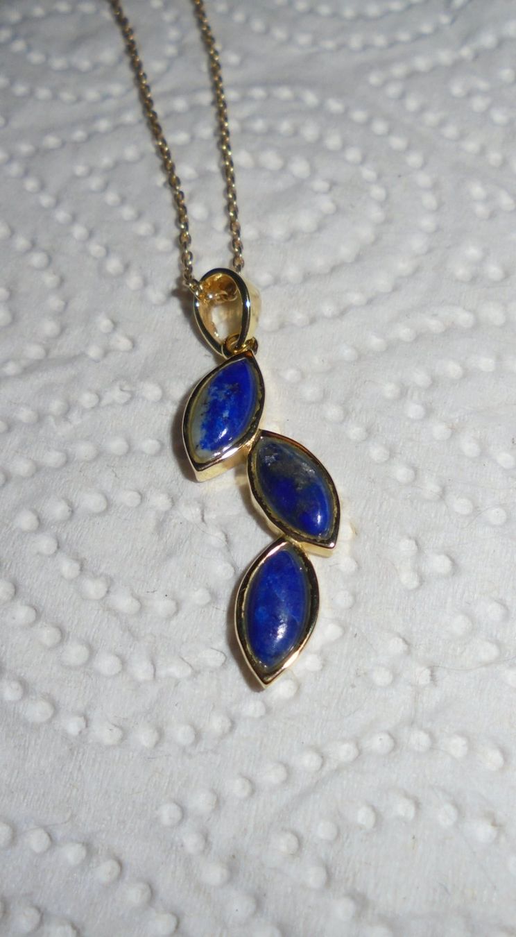 Ciondoli: Echtschmuck: Lapislazuli Silberanhänger, vergoldet – Nuovo (secondo la descrizione) da Zuchwil venduto da maumauchi 7