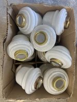Glas Öllampen Bassin Weiss Messing Ring 34 Stk guter Zustand