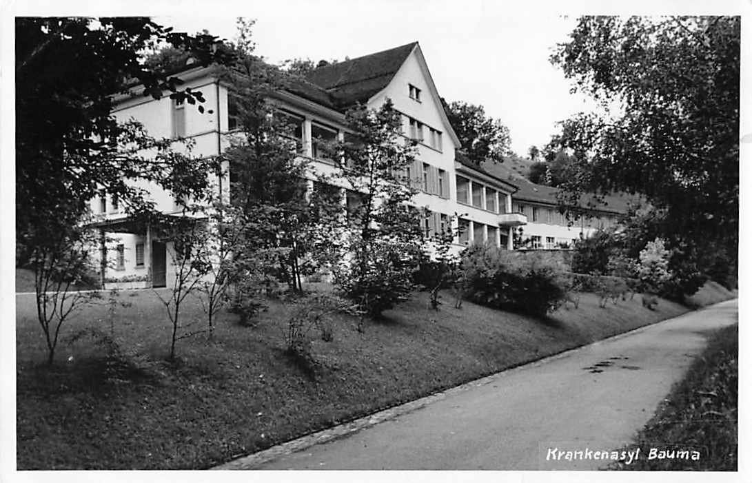 Cartoline postali: GRUSS aus BAUMA Krankenasyl 1957 – Usato da Lufingen venduto da philatelieshop