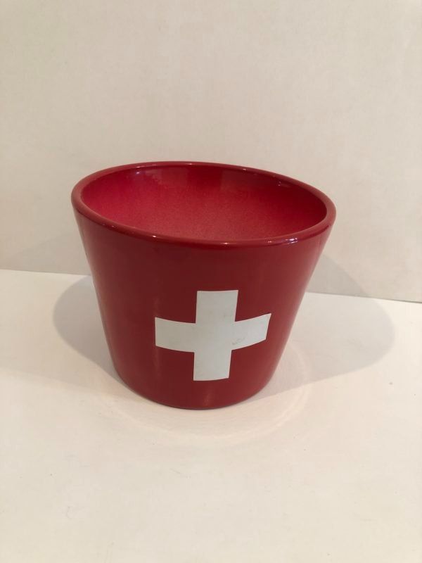 Vasi per fiori: Cache-pot souvenir drapeau Suisse – Nuovo (secondo la descrizione) da La Chaux-de-Fonds venduto da Kisah