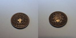 Schweiz 2 Rappen 1879 kaum gebraucht - seltener Jahrgang!