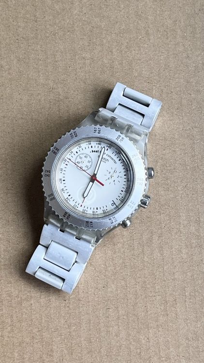 Swatch Orologi: Vintage Swatch Uhr, Chronograph, Alu Band  – Usato da Grenchen venduto da chththl 1