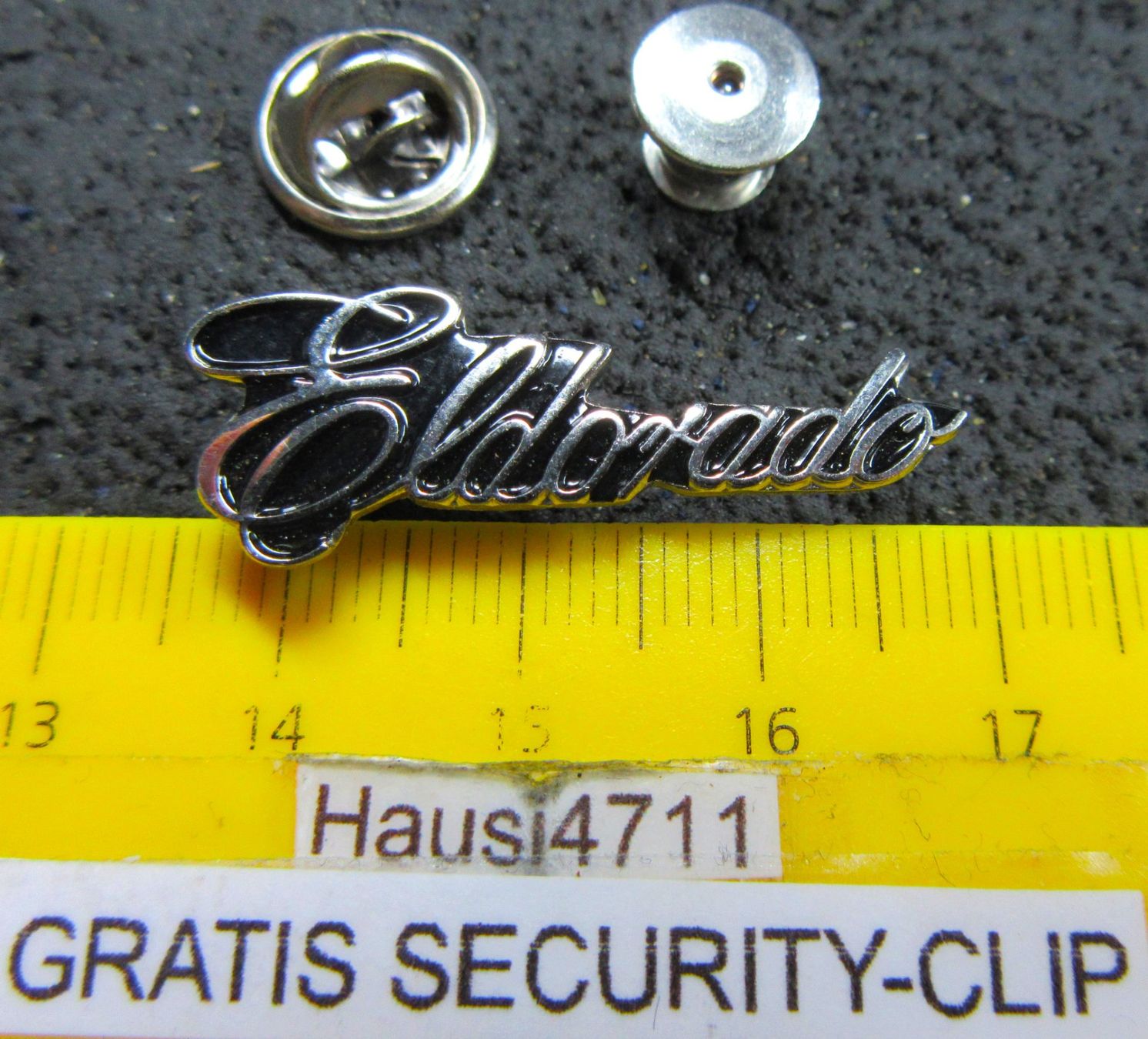 Cadillac Plaketten & Abzeichen: ELDORADO CADILLAC LOGO AUTO PIN MIT SECURITY-CLIP – Gebraucht aus Ettingen von Hausi4711