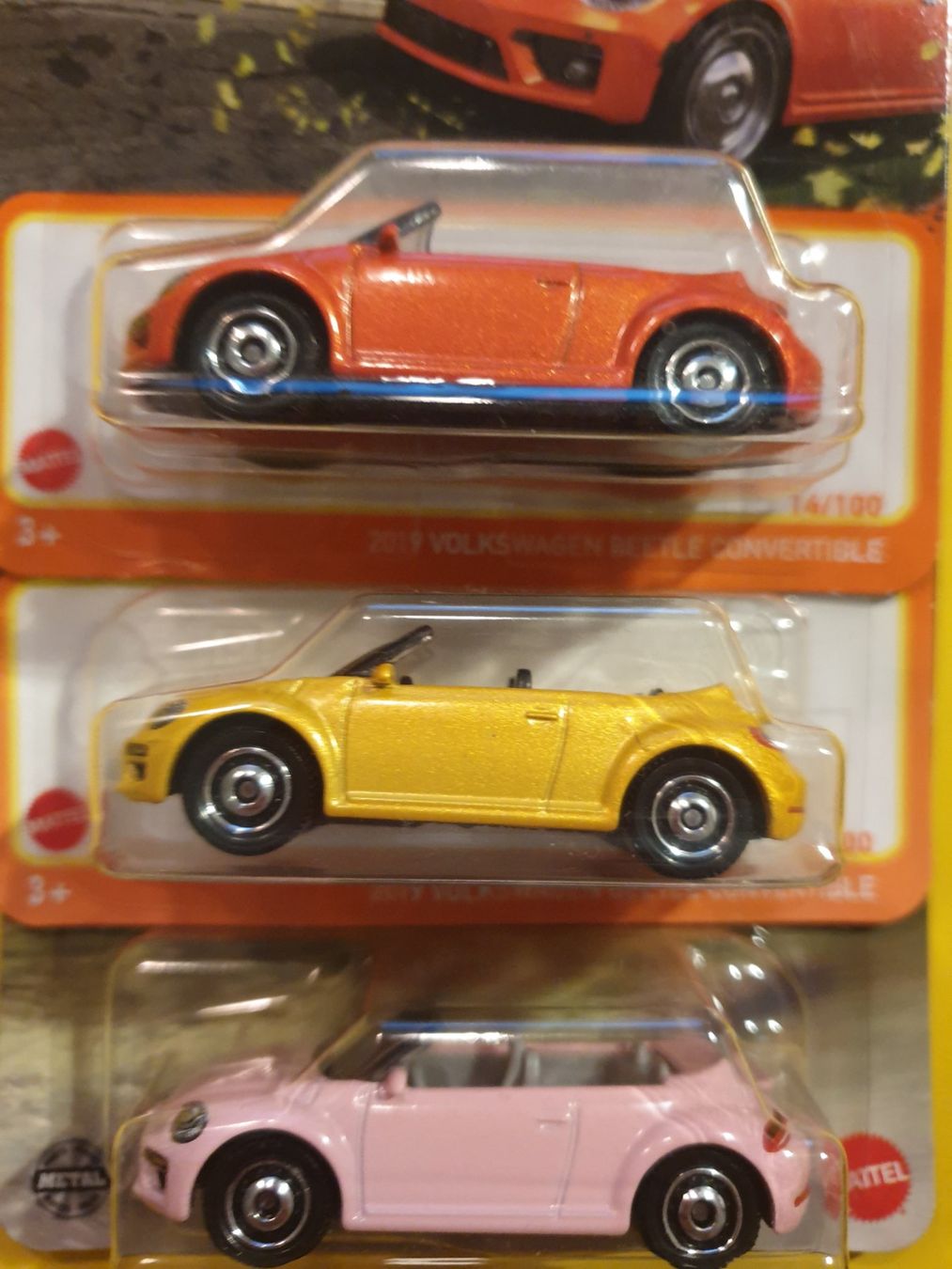 Matchbox Modellini d'auto: 3 x Matchbox 2019 VOLKSWAGEN BEETLE CONVERTIBLE – Nuovo e nell'imballaggio originale da Oftringen venduto da Rotor 2