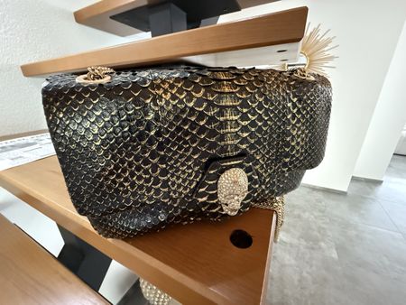 Philipp Plein Borsa a tracolla pelle di serpente, come nuovo
