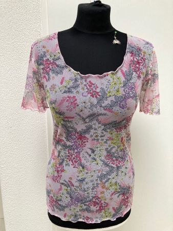 Shirt Top TA-BOU rosa gemustert Gr. S/M