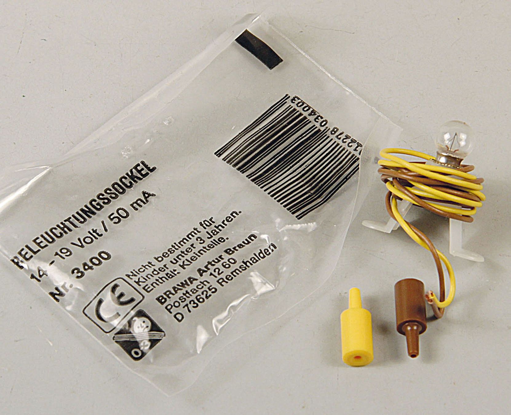 BRAWA Beleuchtungssockel LED Rund – Warmweiß, Für Spur H0/N, Ca. 1,5 Cm Durchmesser, 12 V