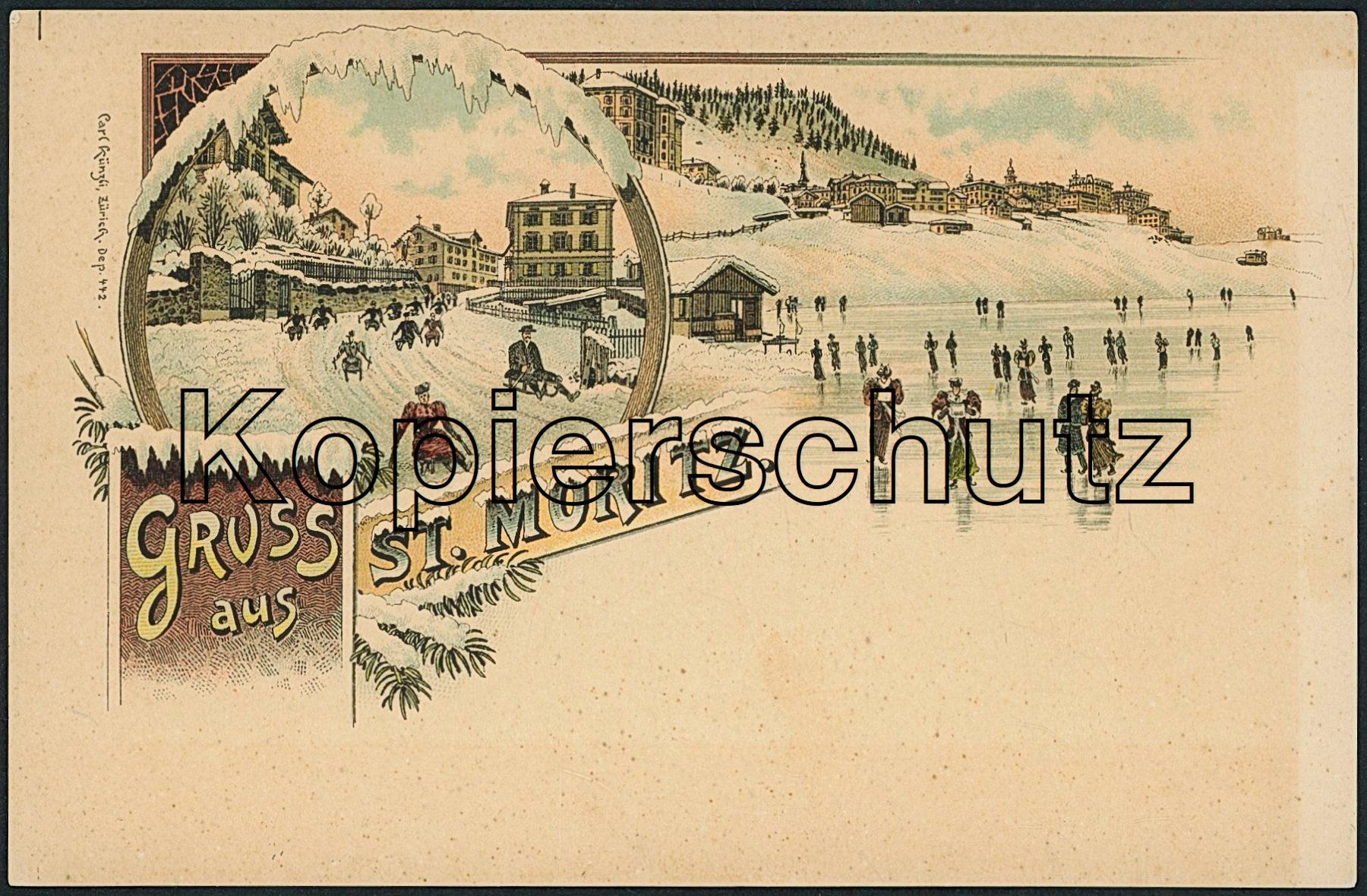 Cartoline postali: GRS St. Moritz - Winter Litho – Nuovo (secondo la descrizione) da Schindellegi venduto da leecollect